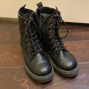 Black combat boots